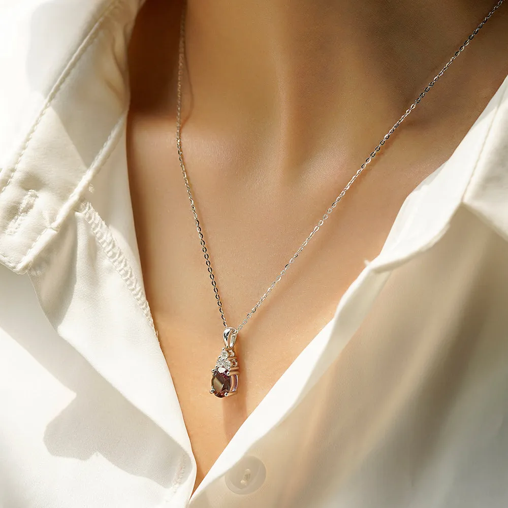 2 CT. Oval Cut Alexandrite Drop Pendant With Trio Moissanite Diamonds sold by MSBLUE Jewelry product image thumbnail 4
