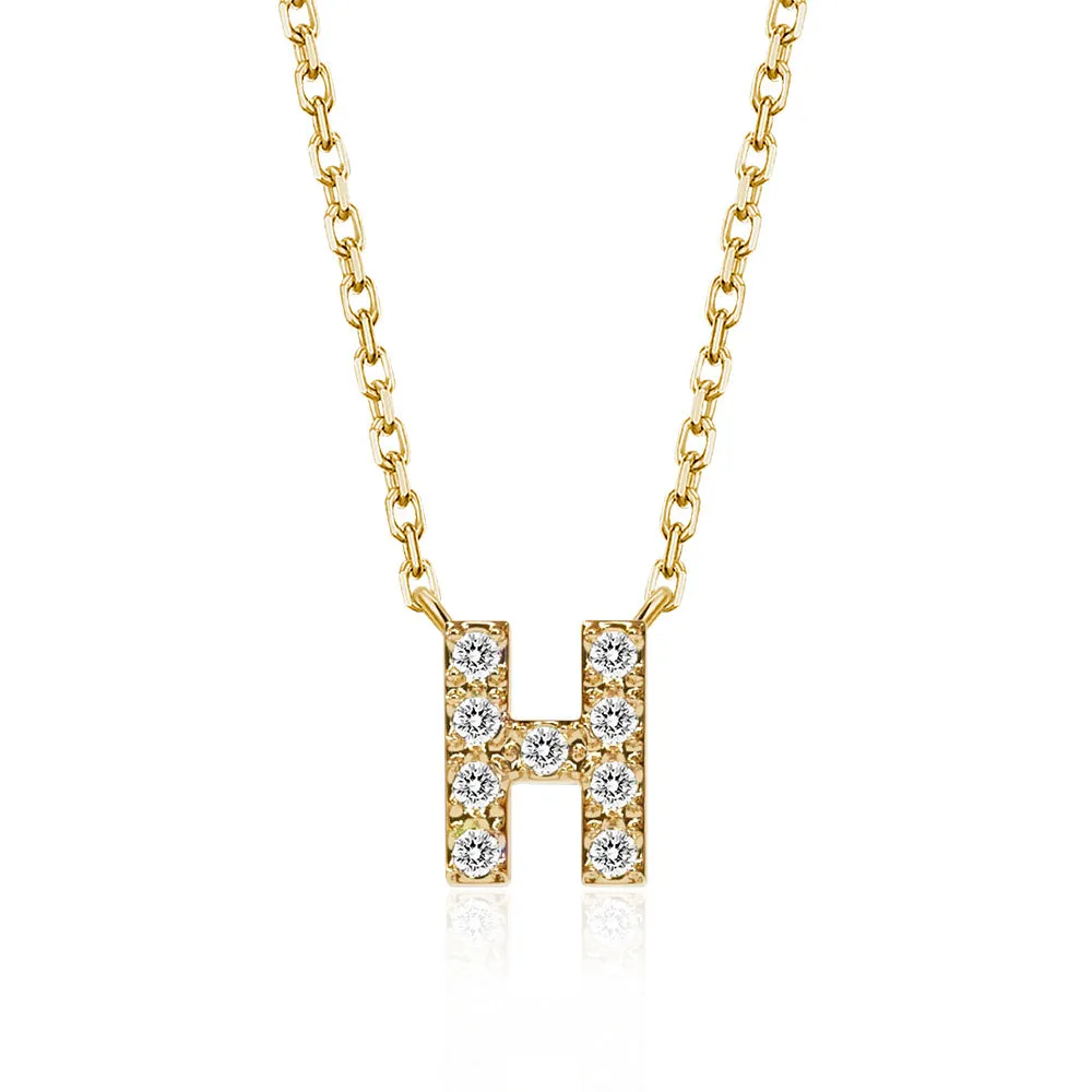 Classic Pavé Initial H Pendant Necklace sold by MSBLUE Jewelry product image thumbnail 2