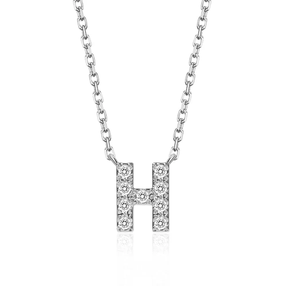 Classic Pavé Initial H Pendant Necklace sold by MSBLUE Jewelry