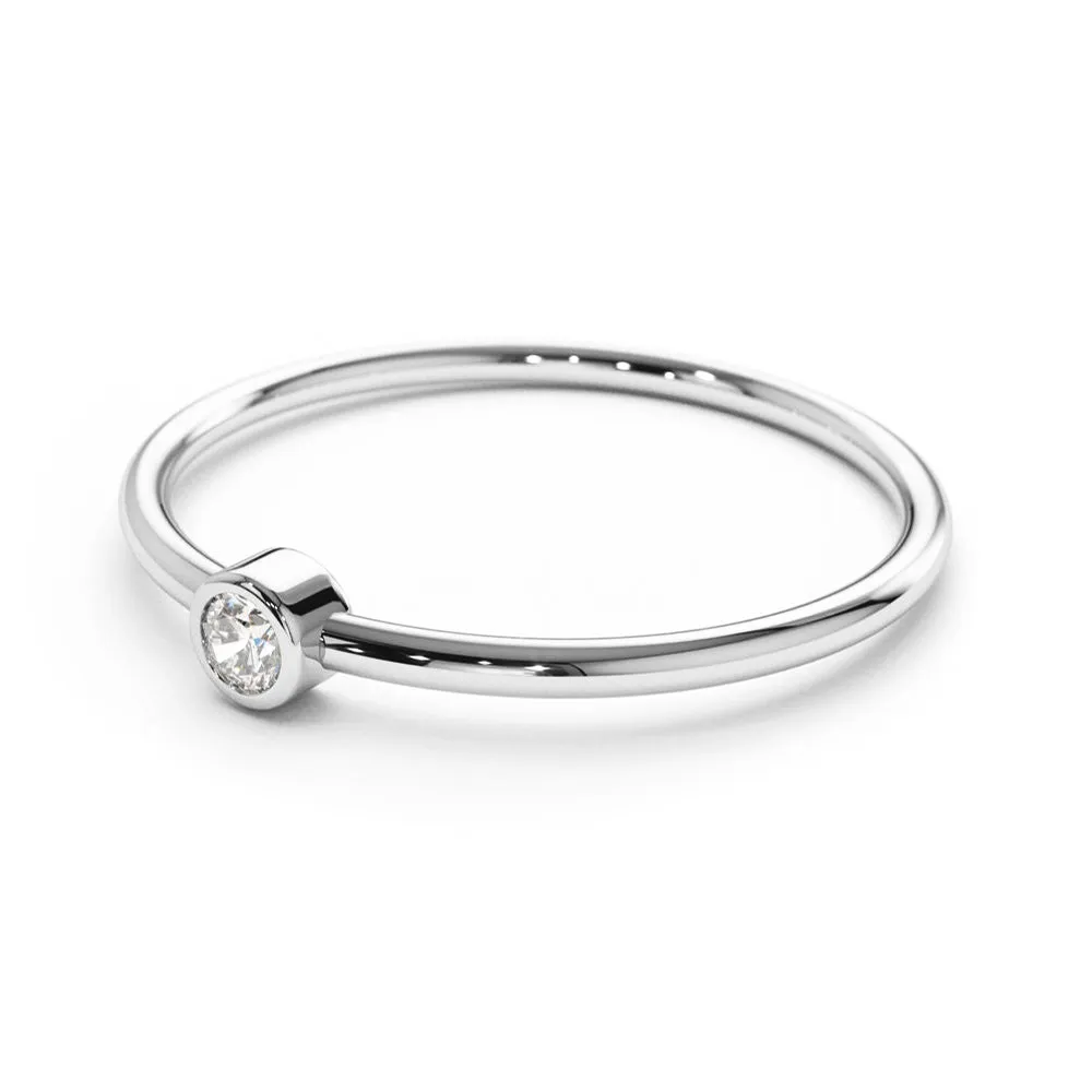 Bezel Set Lab Grown Diamond Thin Stacker Ring sold by MSBLUE Jewelry product image thumbnail 4