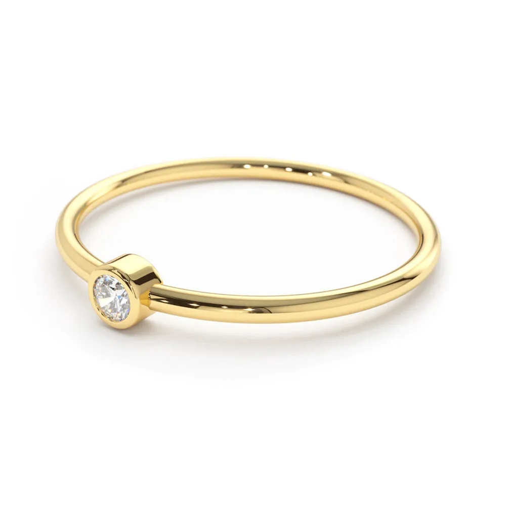 Bezel Set Lab Grown Diamond Thin Stacker Ring sold by MSBLUE Jewelry product image thumbnail 3