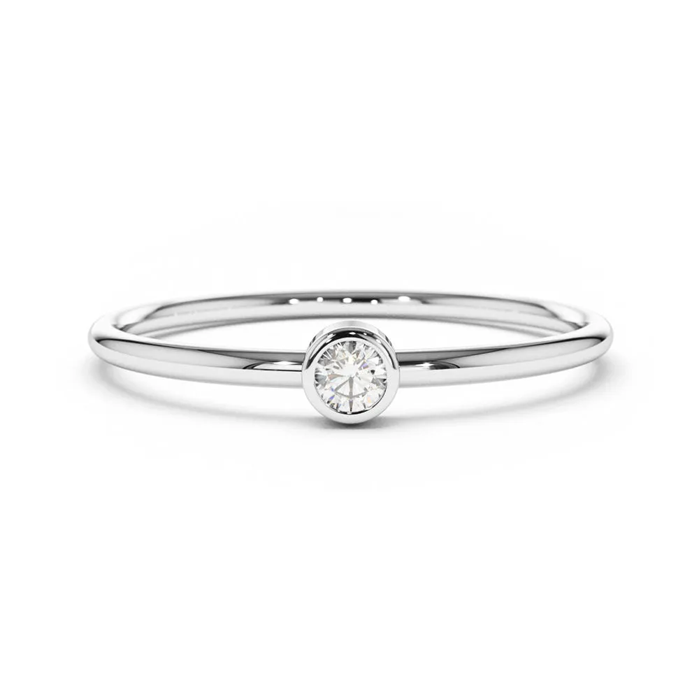 Bezel Set Lab Grown Diamond Thin Stacker Ring sold by MSBLUE Jewelry product image thumbnail 2