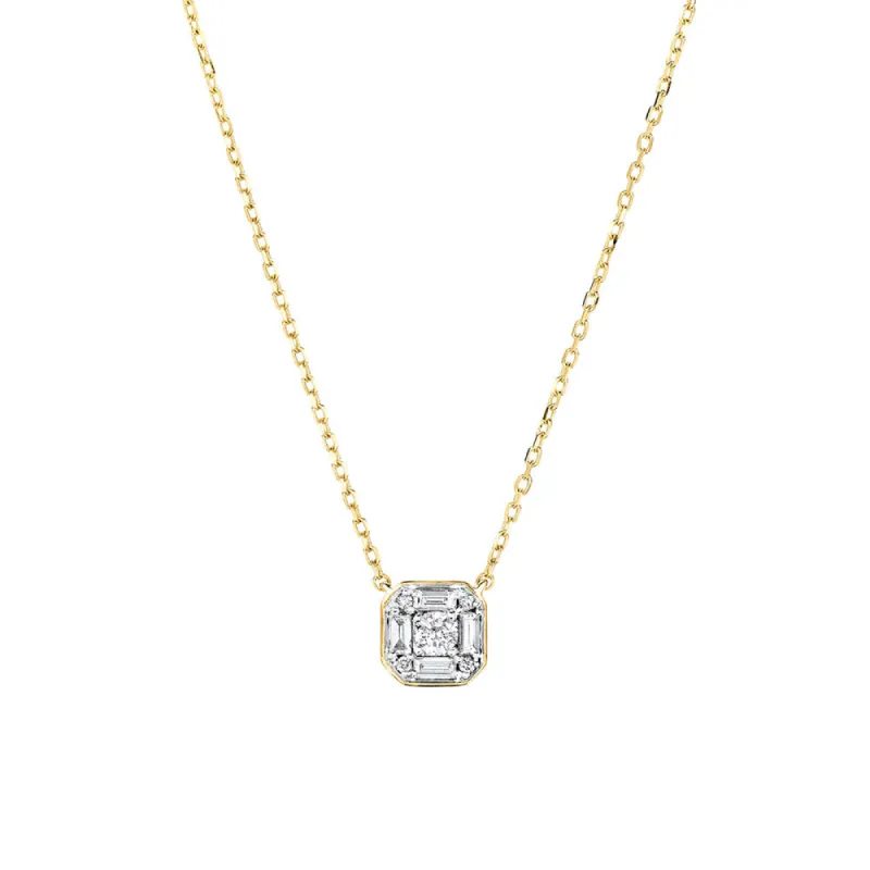 Lab Grown Diamond Mosaic Necklace sold by MSBLUE Jewelry
