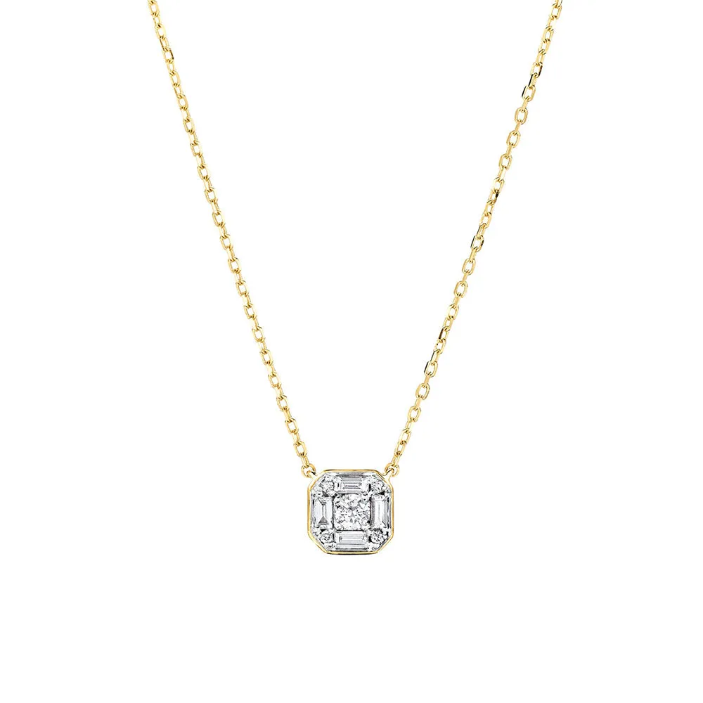 Lab Grown Diamond Mosaic Necklace sold by MSBLUE Jewelry