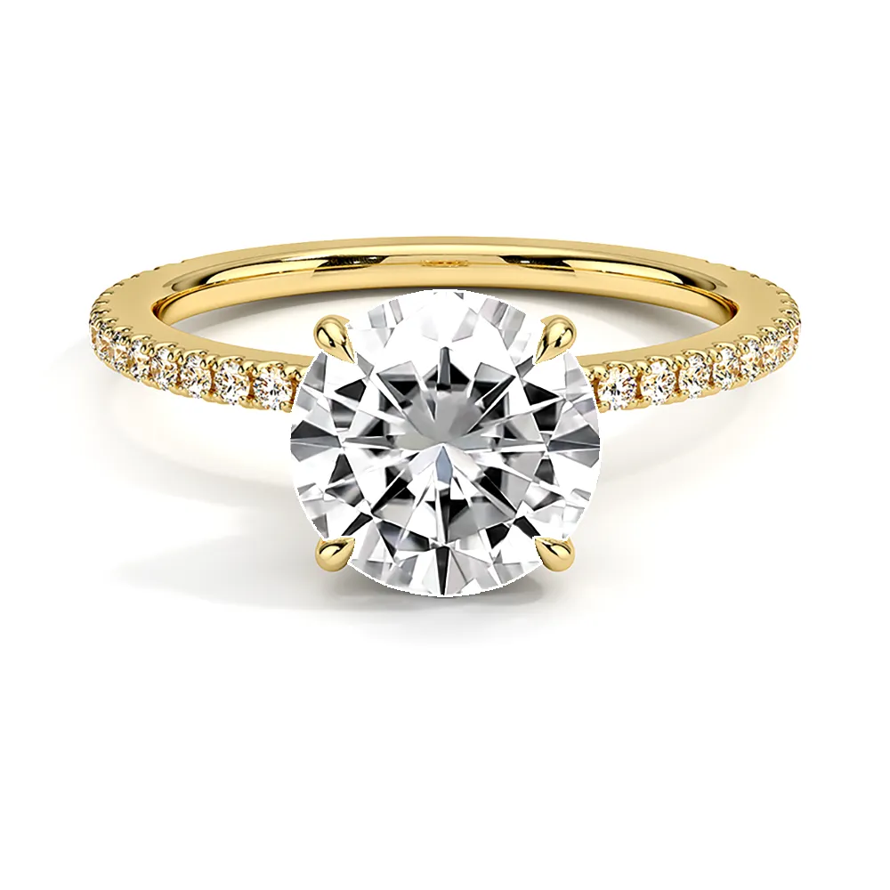 Petite Round Cut Engagement Ring With Hidden Halo sold by MSBLUE Jewelry product image thumbnail 2