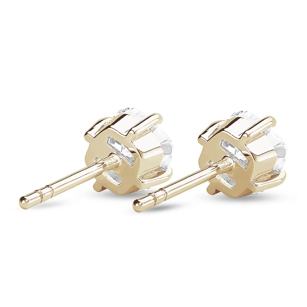 4 ctw Cushion Cut Moissanite 4-Prong Solitaire Stud Earrings sold by MSBLUE Jewelry product image thumbnail 5