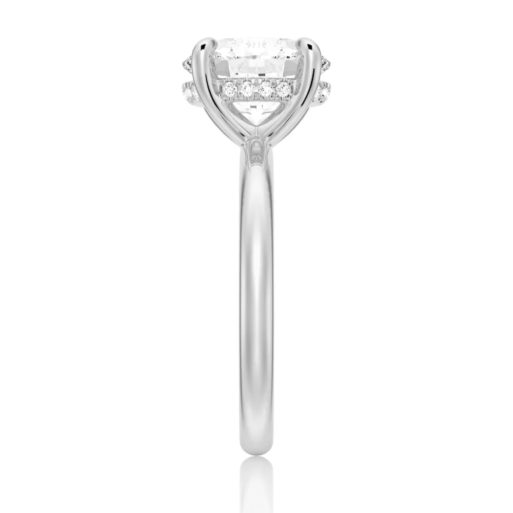 Solitaire Oval Cut Engagement Ring With Hidden Halo sold by MSBLUE Jewelry product image thumbnail 5