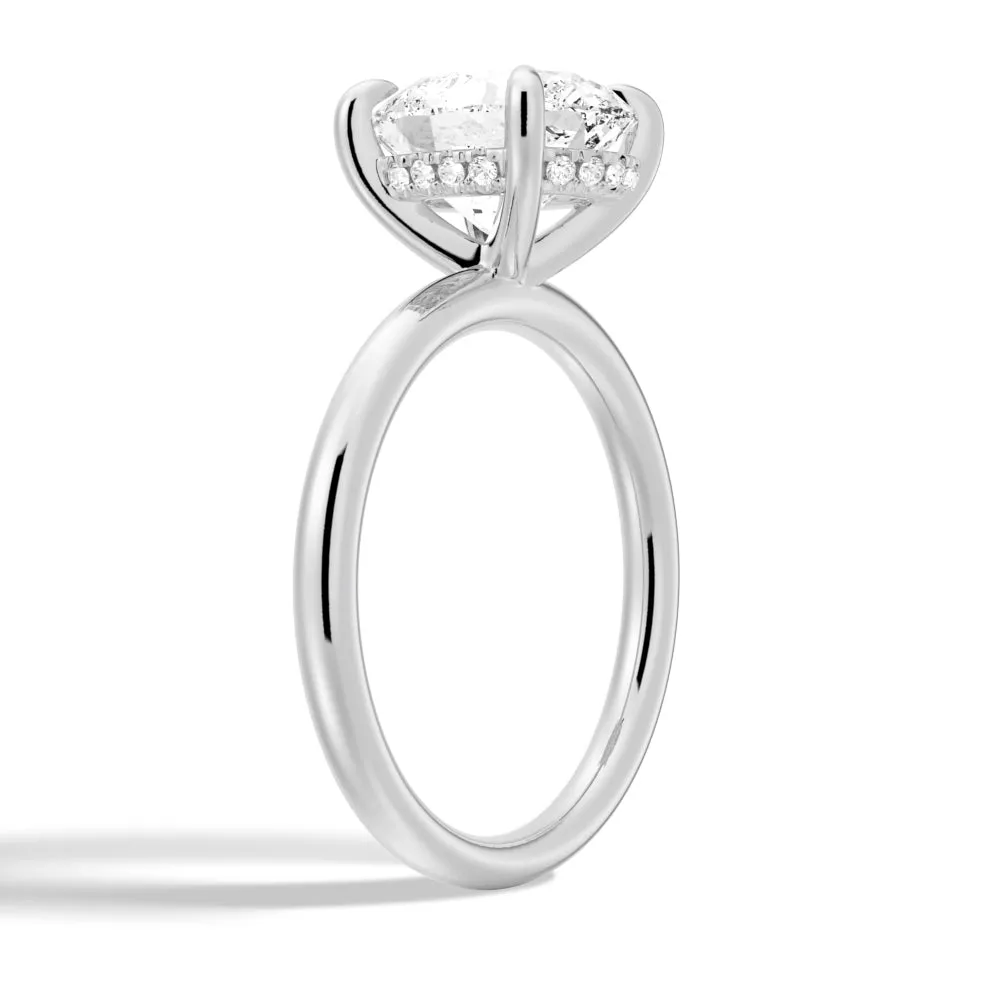 Solitaire Oval Cut Engagement Ring With Hidden Halo sold by MSBLUE Jewelry product image thumbnail 4