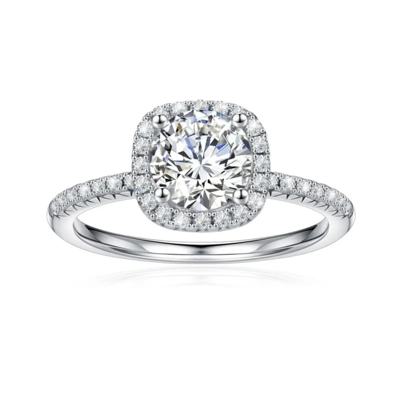 Brilliant Halo Round Cut Engagement Ring sold by MSBLUE Jewelry