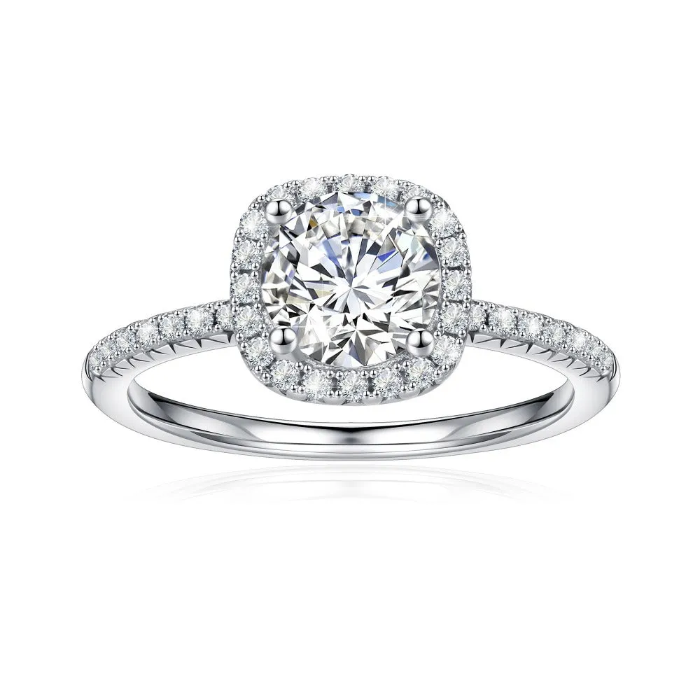 Brilliant Halo Round Cut Engagement Ring sold by MSBLUE Jewelry