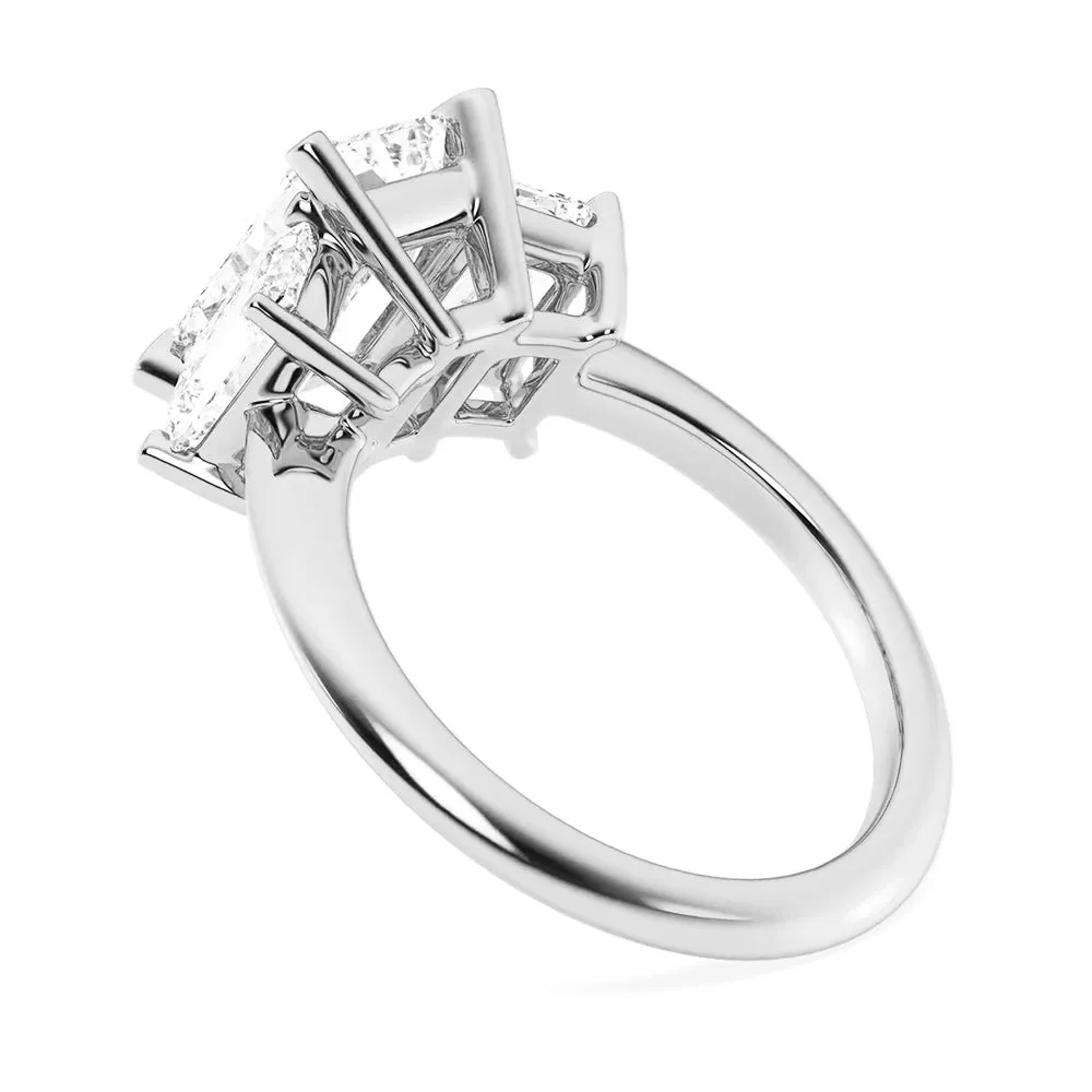 NEW Emerald Cut Three Stone Moissanite Engagement Ring sold by MSBLUE Jewelry product image thumbnail 5