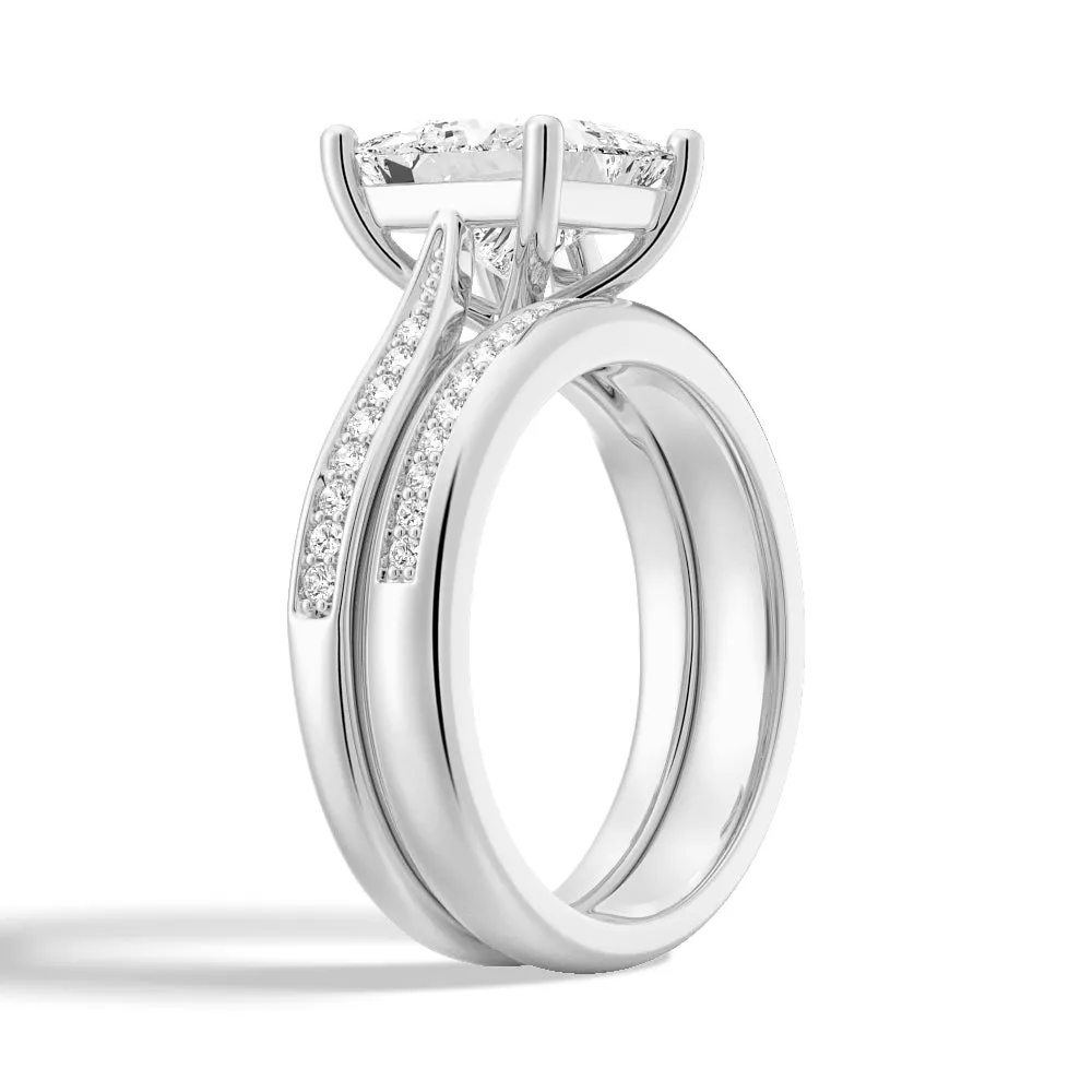 1.5 CT. Princess Cut Moissanite Bridal Set in Sterling Silver sold by MSBLUE Jewelry product image thumbnail 2