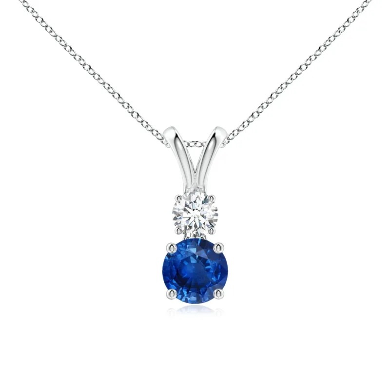 1.3 CT. Blue Sapphire and White Sapphire Pendant sold by MSBLUE Jewelry
