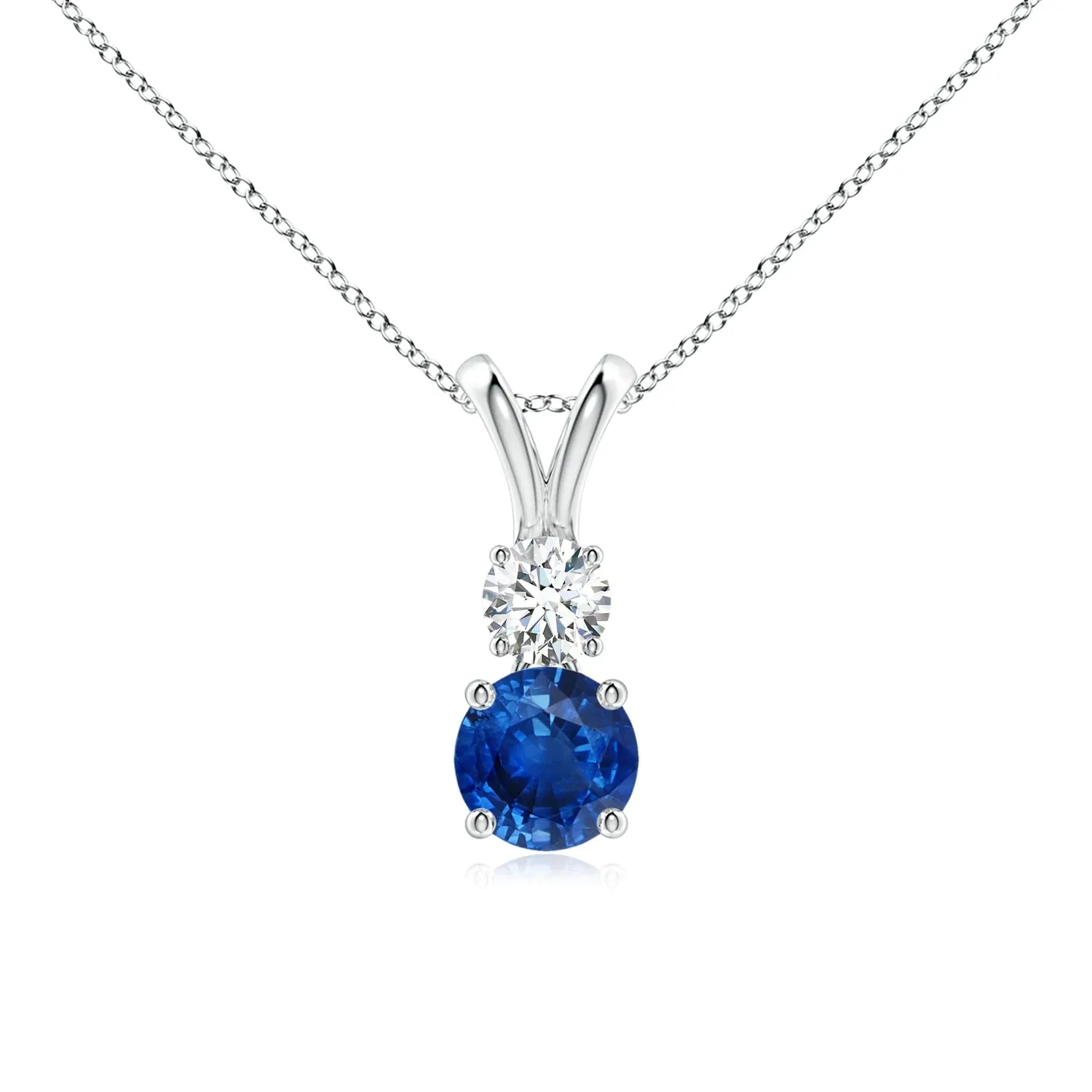 1.3 CT. Blue Sapphire and White Sapphire Pendant sold by MSBLUE Jewelry