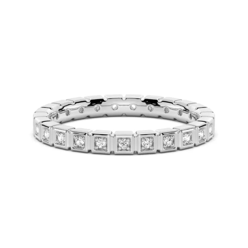Unique Pavé Set Moissanite Eternity Ring sold by MSBLUE Jewelry