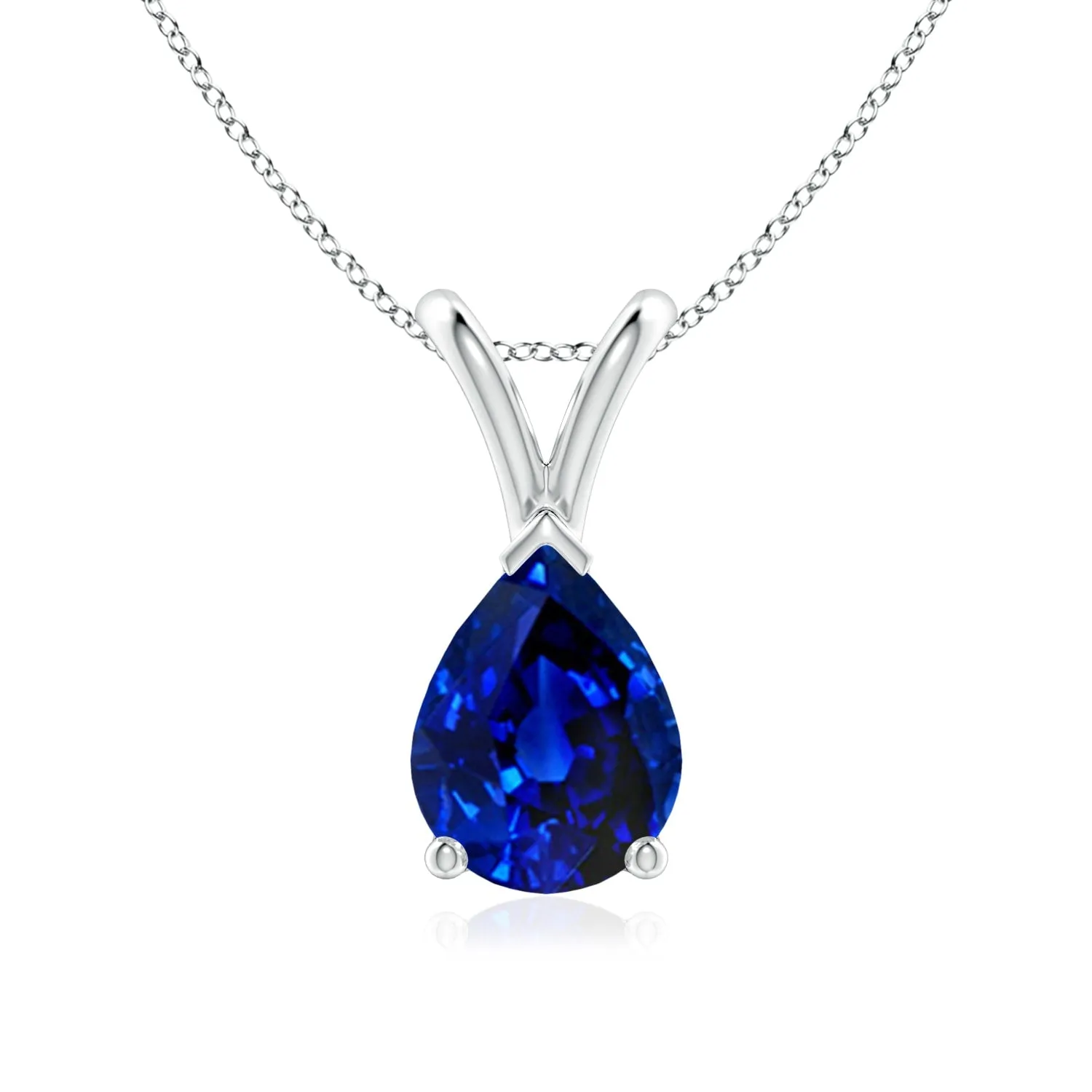 1.5 CT. Pear Blue Sapphire Solitaire Pendant sold by MSBLUE Jewelry