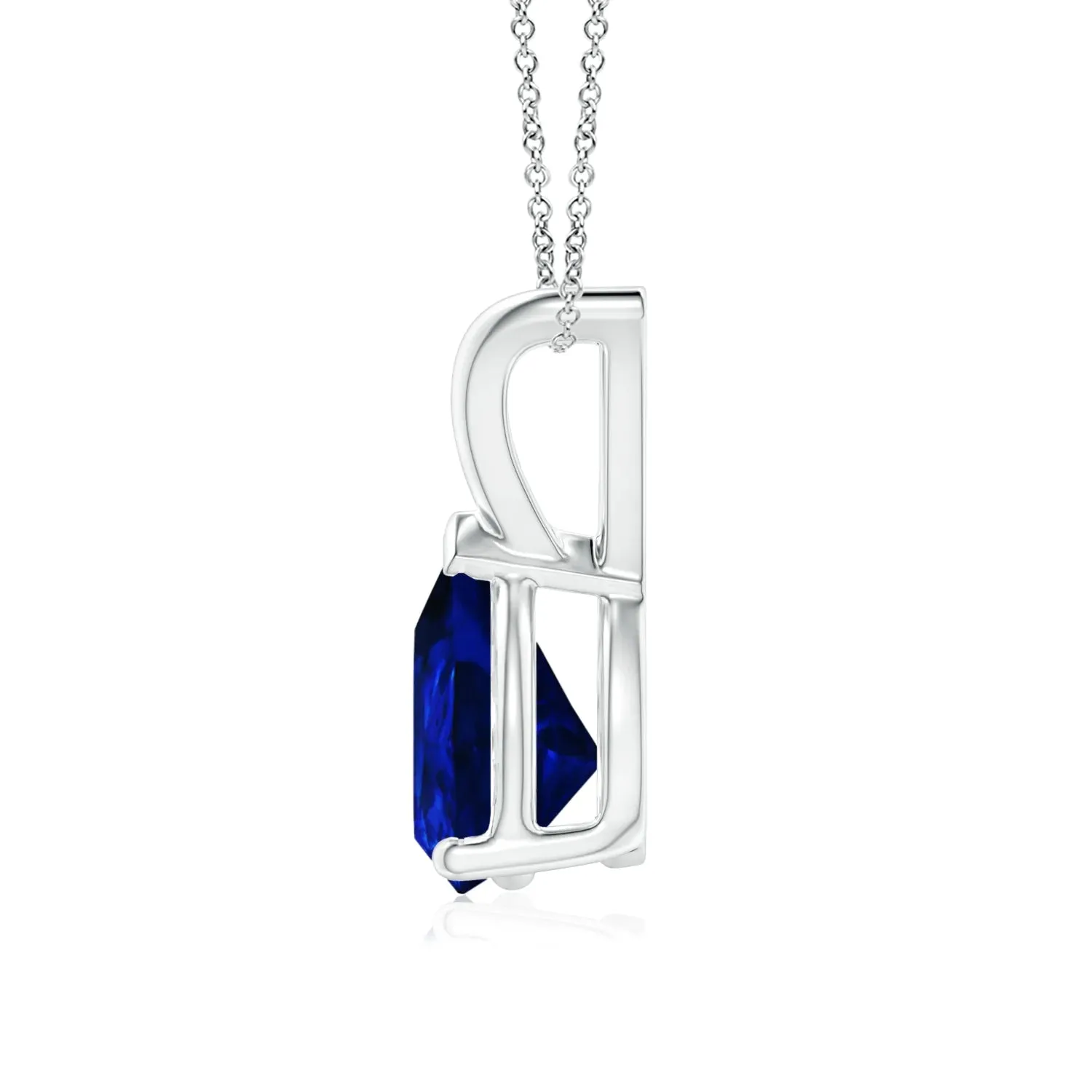 1.5 CT. Pear Blue Sapphire Solitaire Pendant sold by MSBLUE Jewelry product image thumbnail 2