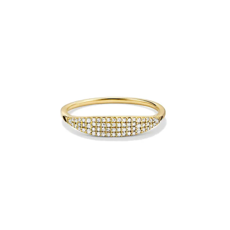 Classic Pavé Lab Grown Diamond Signet Ring sold by MSBLUE Jewelry