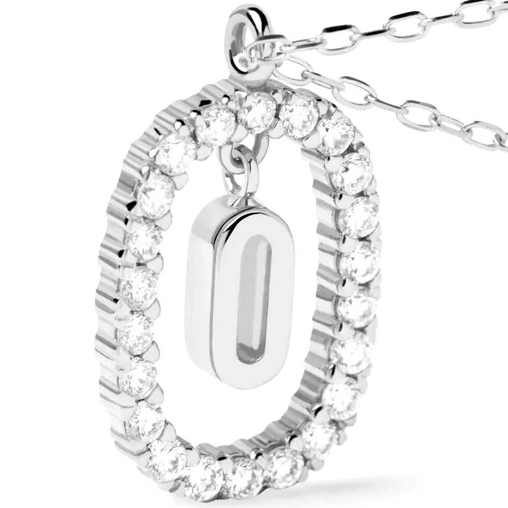 Moissanite Letter O Dangle Pendant Necklace sold by MSBLUE Jewelry product image thumbnail 4