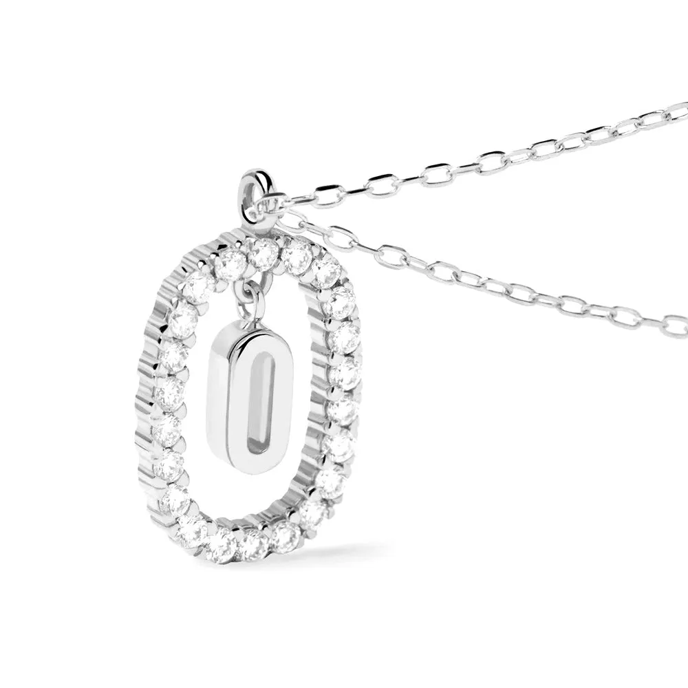 Moissanite Letter O Dangle Pendant Necklace sold by MSBLUE Jewelry product image thumbnail 3