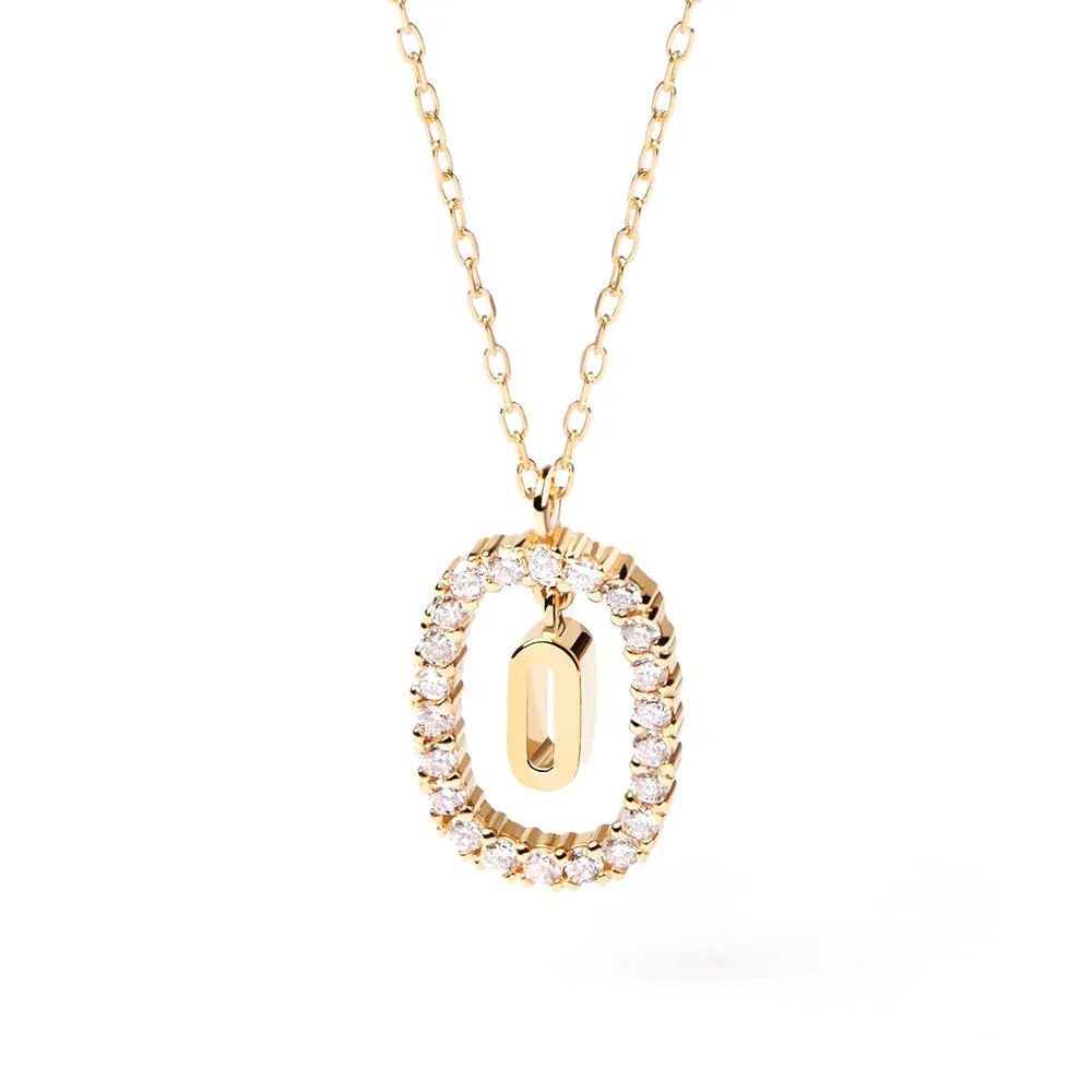 Moissanite Letter O Dangle Pendant Necklace sold by MSBLUE Jewelry product image thumbnail 2