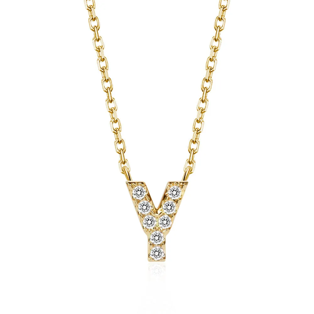 Classic Pavé Initial Y Pendant Necklace sold by MSBLUE Jewelry product image thumbnail 2