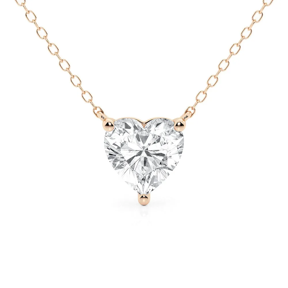 Heart Cut Moissanite Solitaire Pendant Necklace sold by MSBLUE Jewelry product image thumbnail 3