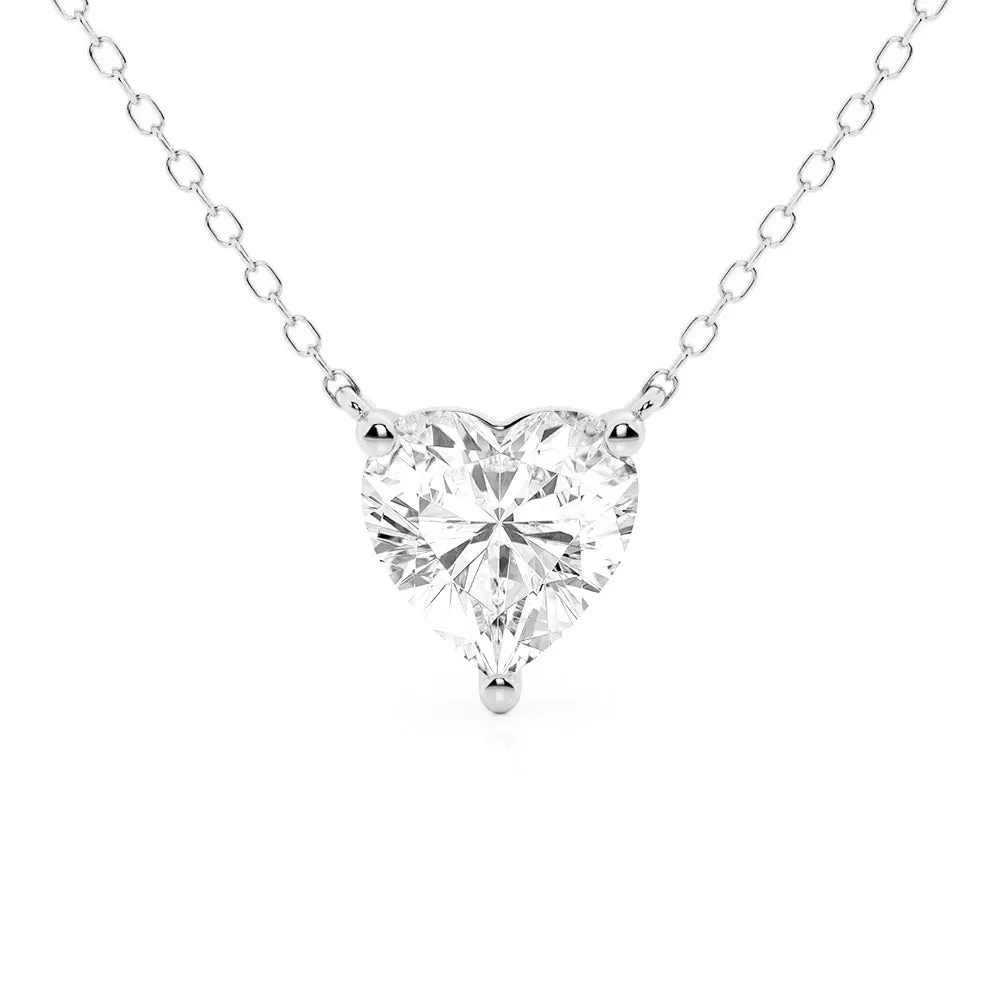 Heart Cut Moissanite Solitaire Pendant Necklace sold by MSBLUE Jewelry
