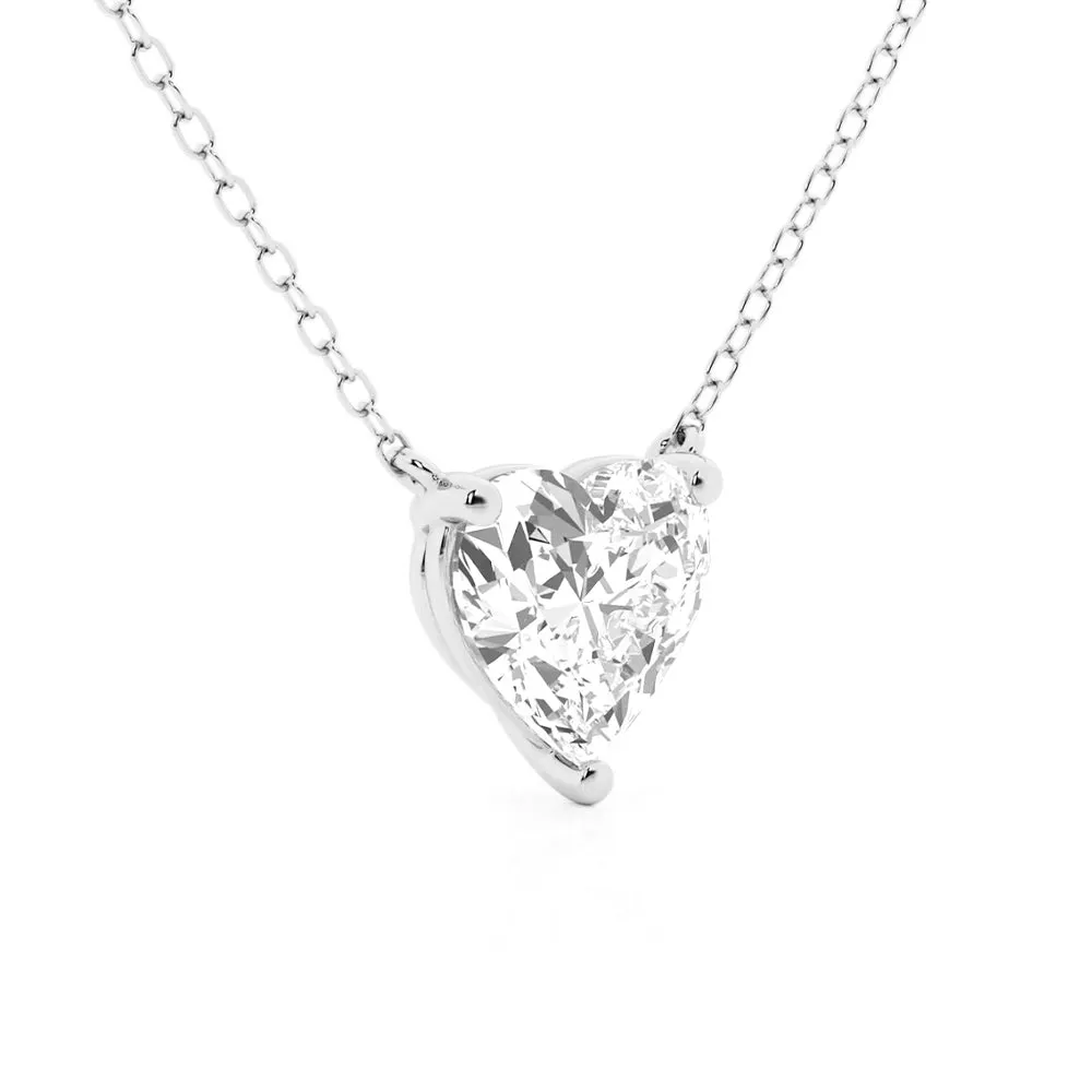 Heart Cut Moissanite Solitaire Pendant Necklace sold by MSBLUE Jewelry product image thumbnail 4