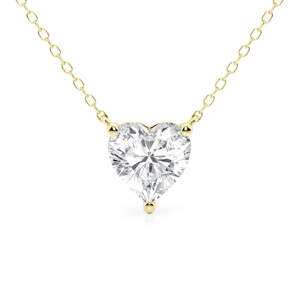 Heart Cut Moissanite Solitaire Pendant Necklace sold by MSBLUE Jewelry product image thumbnail 2