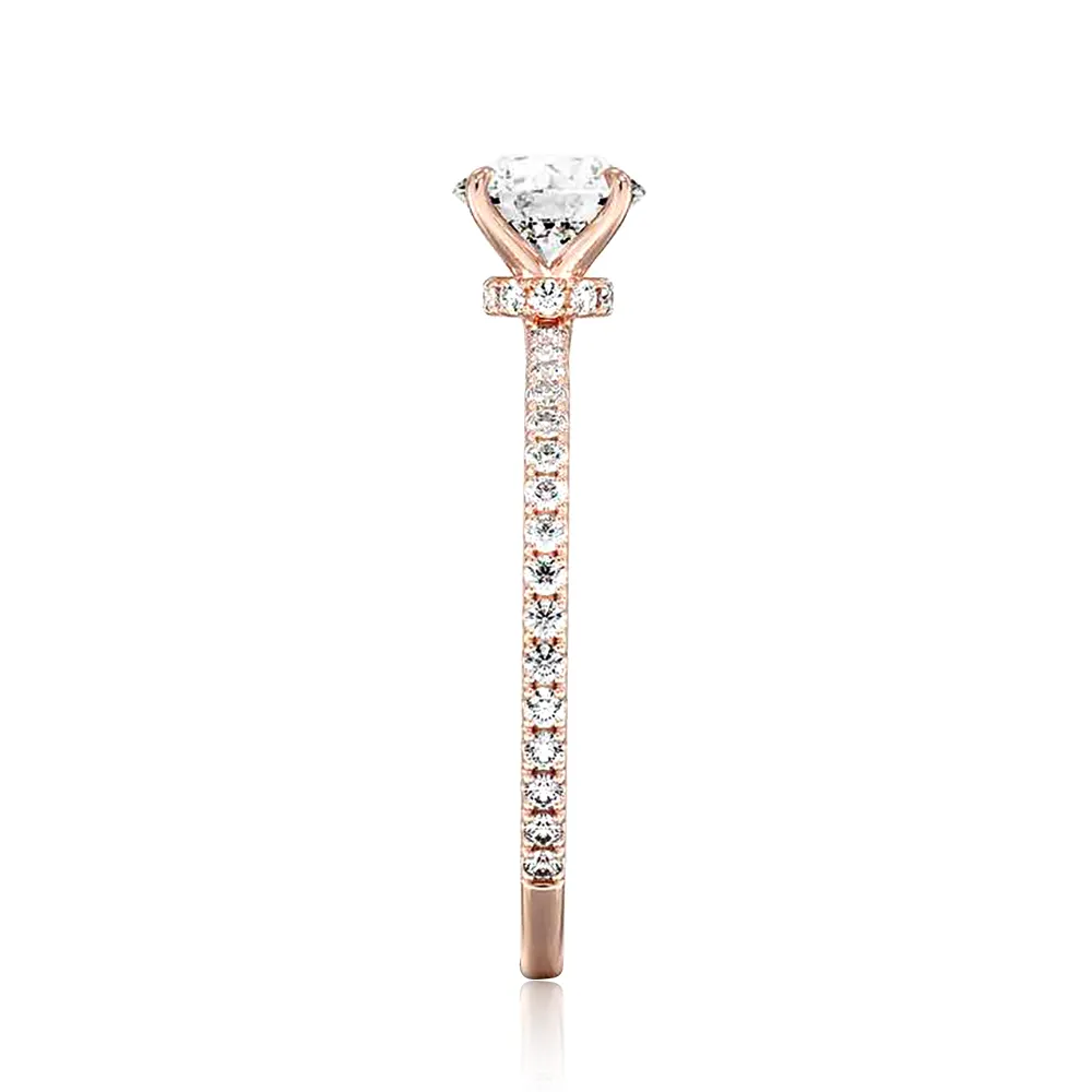 French Pavé Princess Cut Engagement Ring With Hidden Halo sold by MSBLUE Jewelry product image thumbnail 4