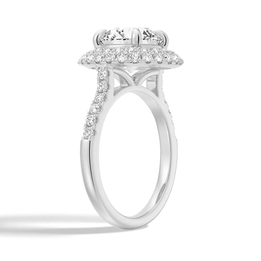 Double Micropavé Halo Moissanite Engagement Ring With Accents sold by MSBLUE Jewelry product image thumbnail 5