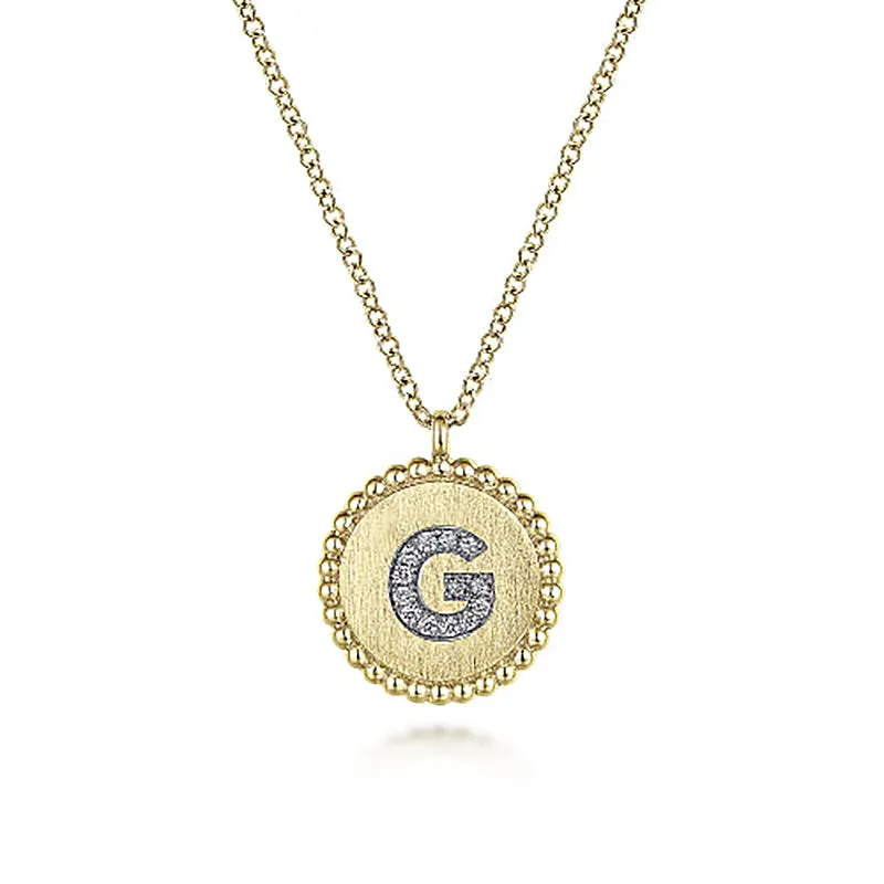 Initial G Medallion Necklace sold by MSBLUE Jewelry product image thumbnail 2