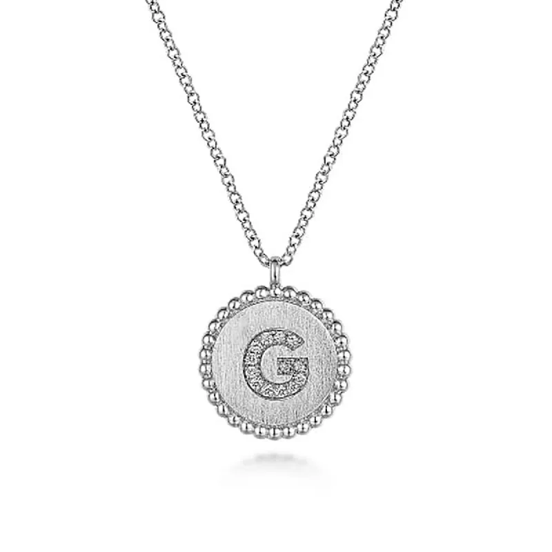 Initial G Medallion Necklace sold by MSBLUE Jewelry