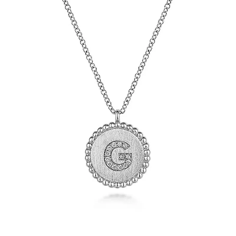 Initial G Medallion Necklace sold by MSBLUE Jewelry