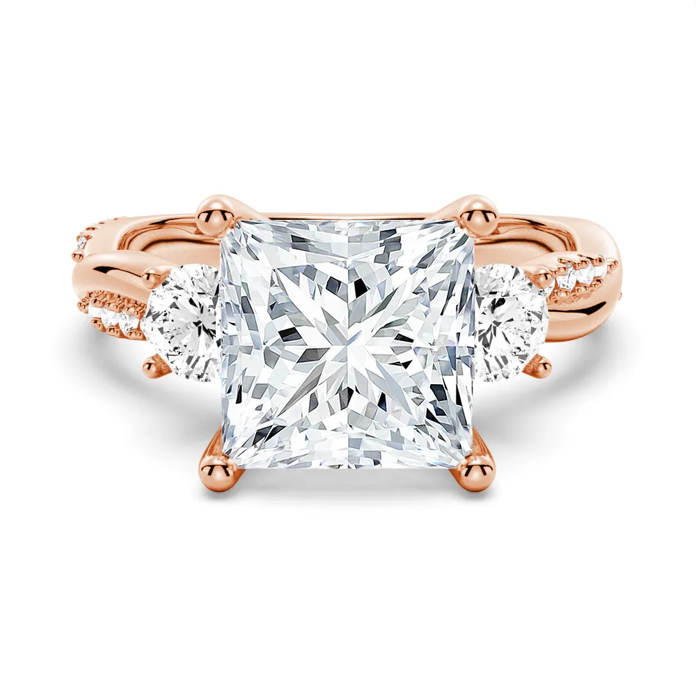 Twist Vine Princess-Cut Moissanite Engagement Ring sold by MSBLUE Jewelry product image thumbnail 3