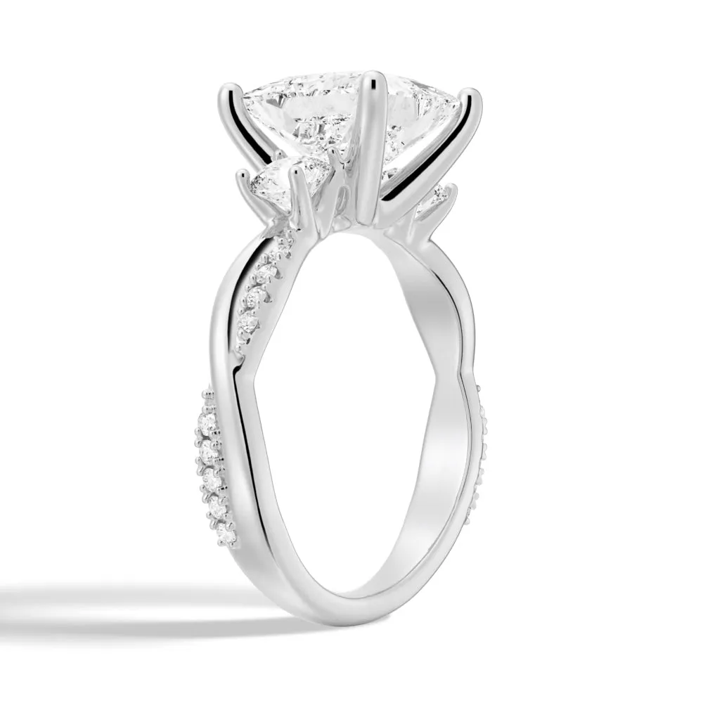 Twist Vine Princess-Cut Moissanite Engagement Ring sold by MSBLUE Jewelry product image thumbnail 4