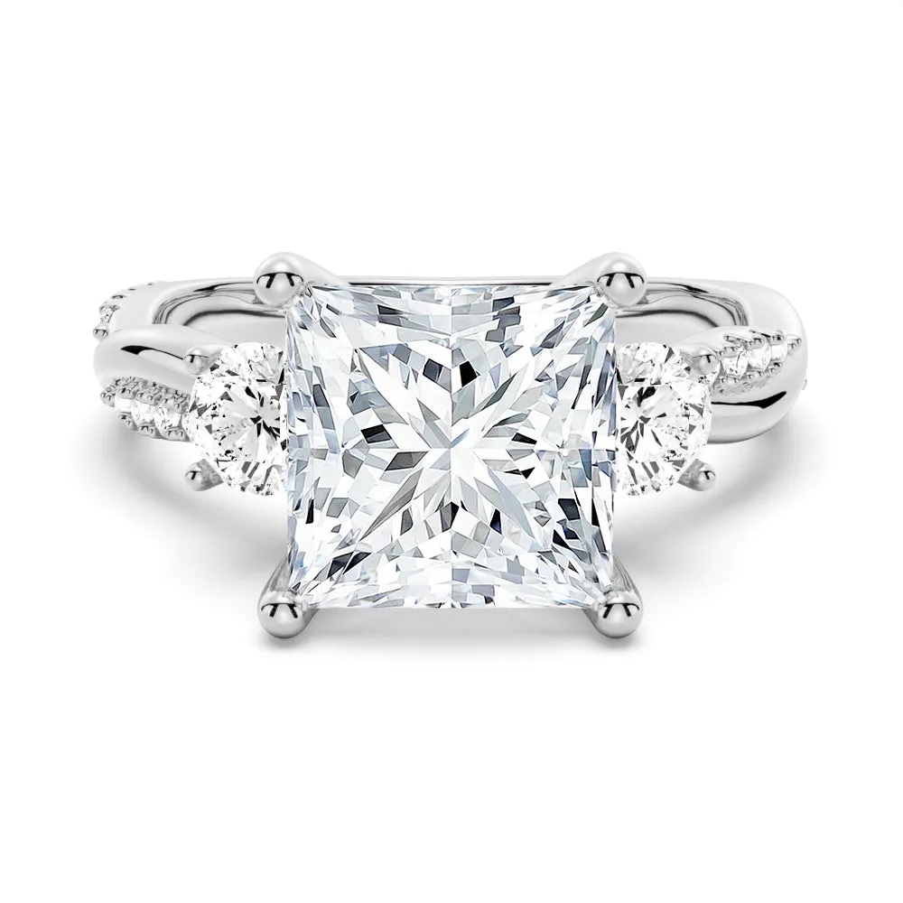 Twist Vine Princess-Cut Moissanite Engagement Ring sold by MSBLUE Jewelry