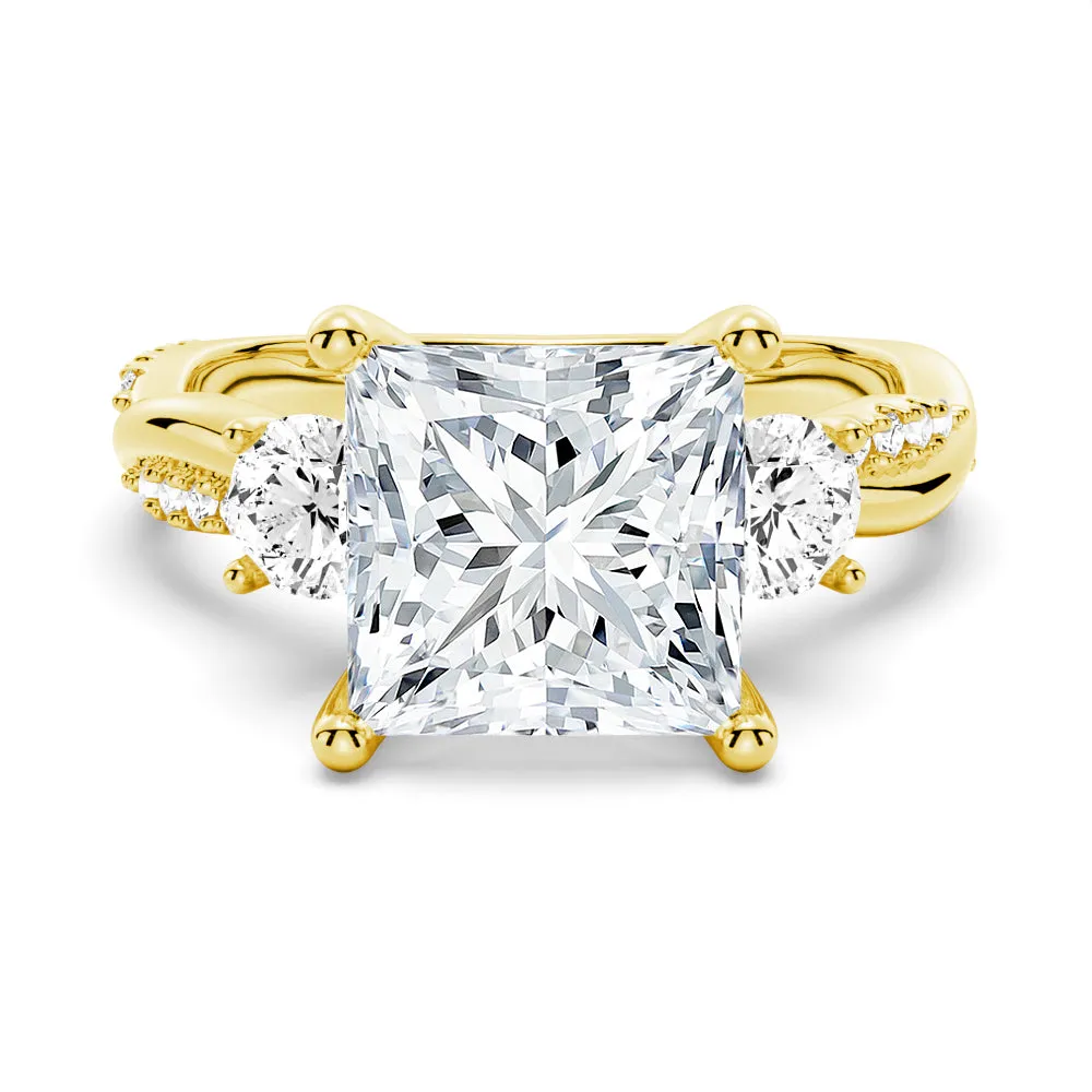 Twist Vine Princess-Cut Moissanite Engagement Ring sold by MSBLUE Jewelry product image thumbnail 2