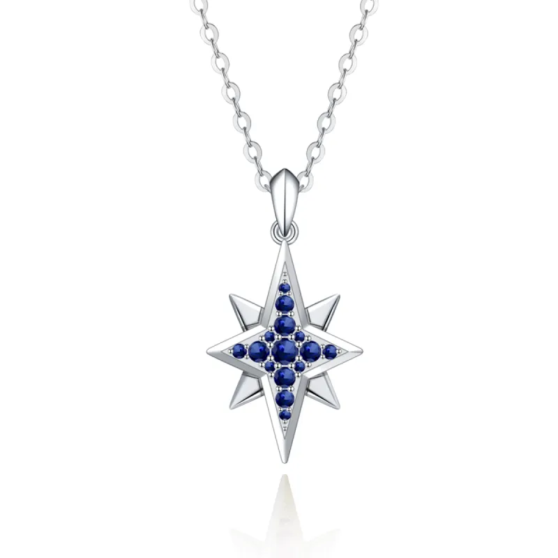 Engravable North Star Gemstone Necklace Pendant sold by MSBLUE Jewelry