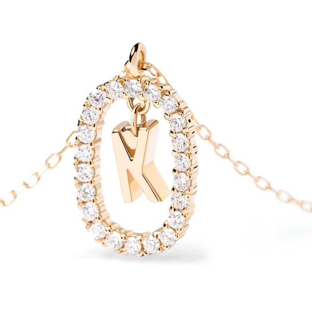 Moissanite Letter K Dangle Pendant Necklace sold by MSBLUE Jewelry product image thumbnail 5