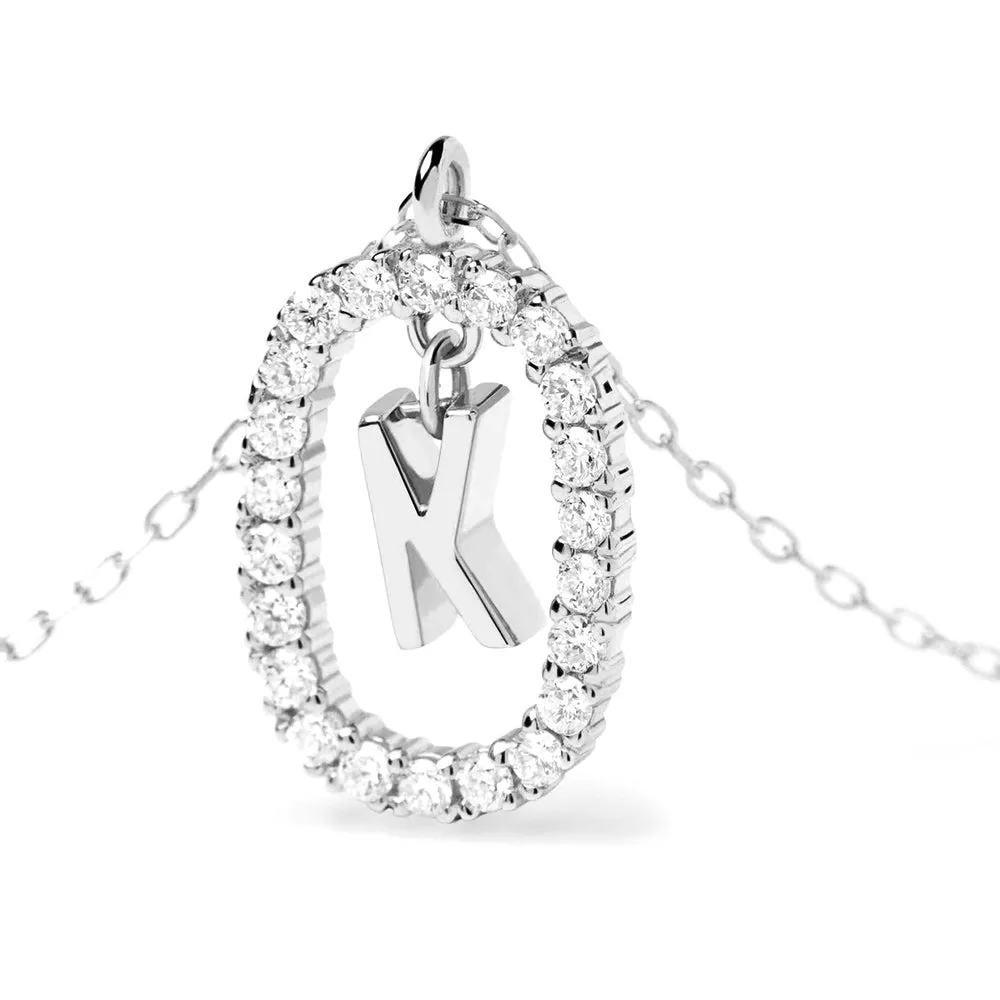 Moissanite Letter K Dangle Pendant Necklace sold by MSBLUE Jewelry product image thumbnail 3