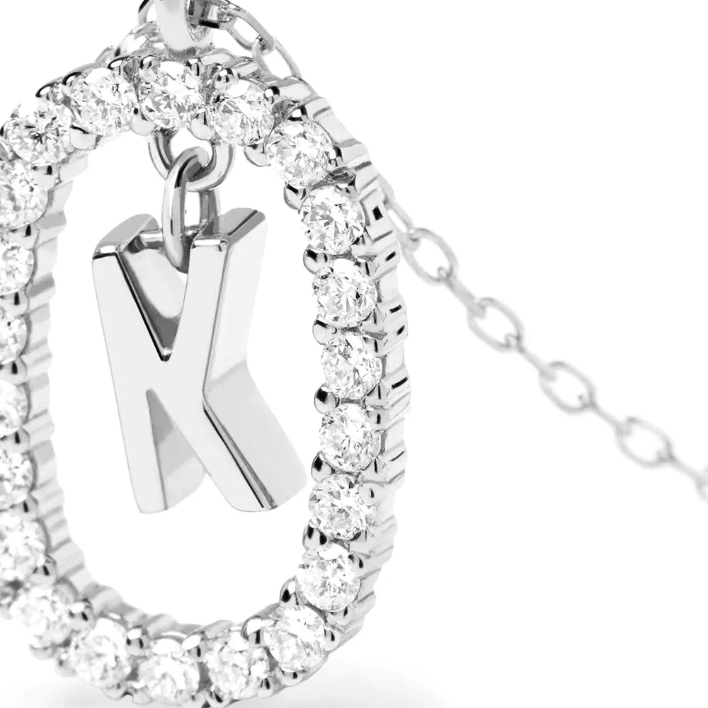 Moissanite Letter K Dangle Pendant Necklace sold by MSBLUE Jewelry product image thumbnail 4