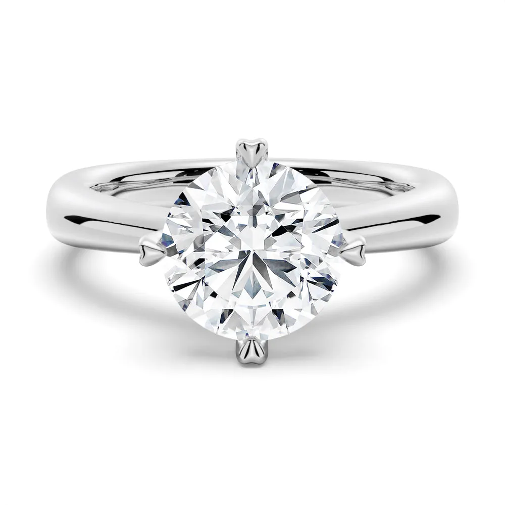 Unique Heart Prong Moissanite Engagement Ring sold by MSBLUE Jewelry