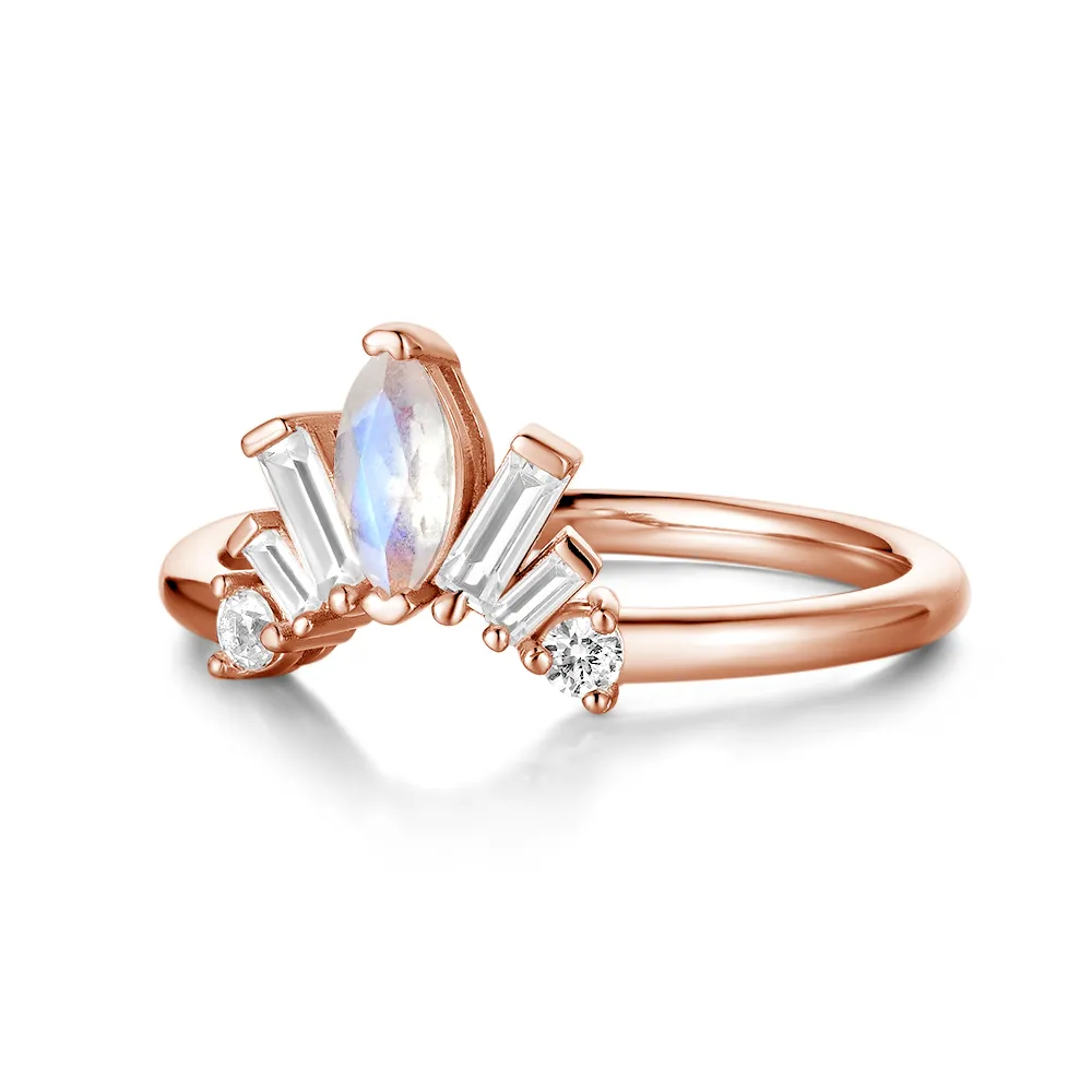 Marquise Moonstone And White Sapphire Band sold by MSBLUE Jewelry product image thumbnail 3