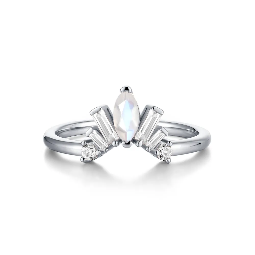 Marquise Moonstone And White Sapphire Band sold by MSBLUE Jewelry product image thumbnail 2