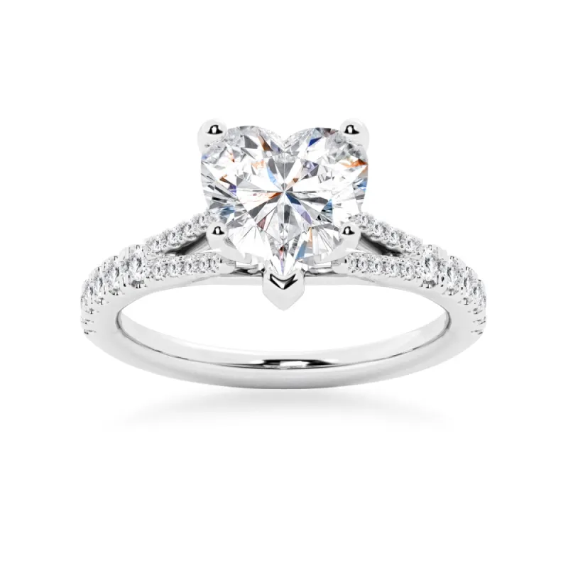 Heart Shaped Split-Shank Engagement Ring sold by MSBLUE Jewelry