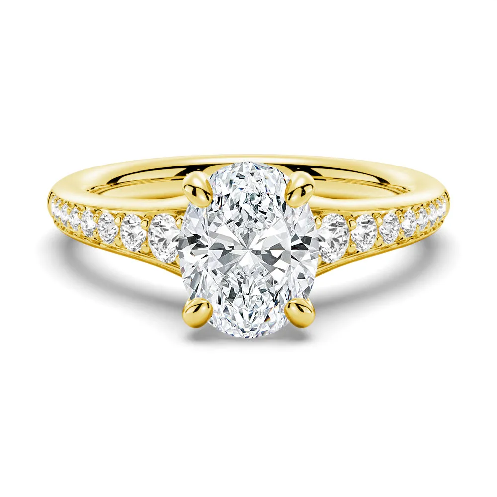 Vintage Oval Cut Moissanite Engagement Ring With Graduated Band sold by MSBLUE Jewelry product image thumbnail 2