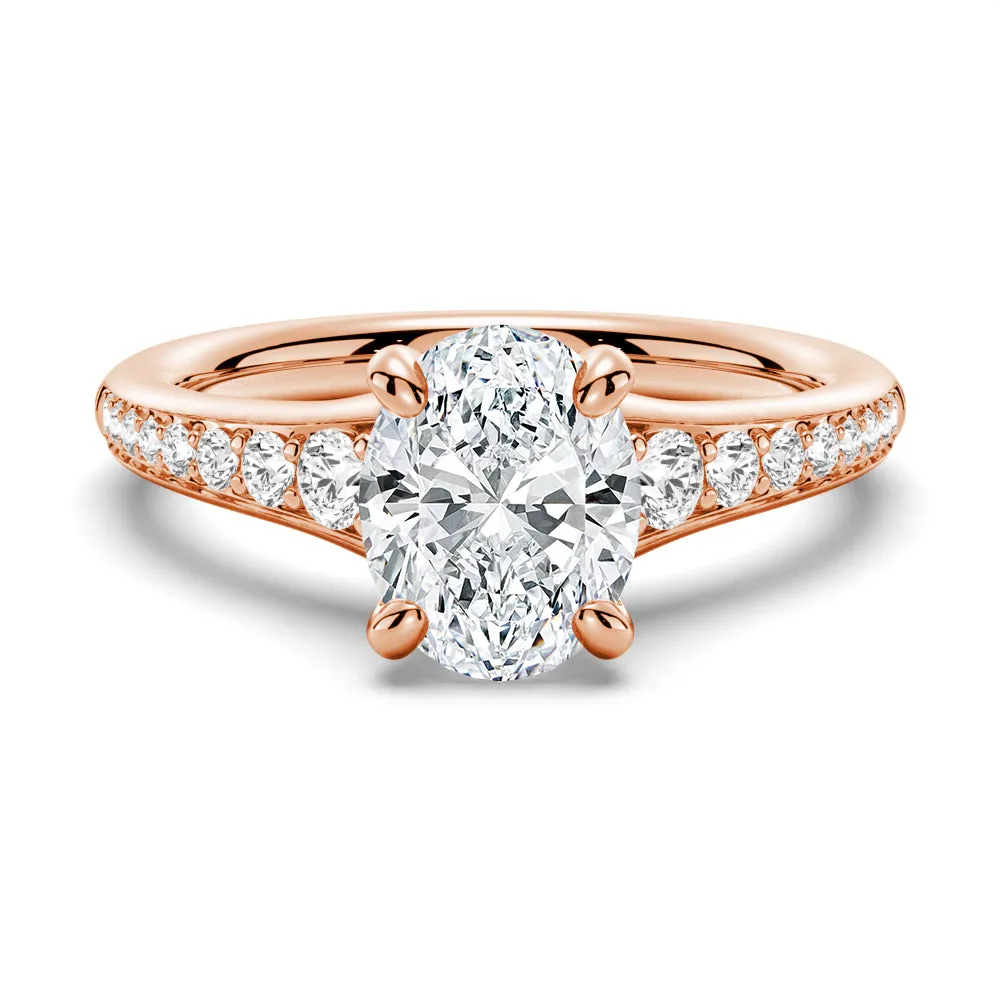 Vintage Oval Cut Moissanite Engagement Ring With Graduated Band sold by MSBLUE Jewelry product image thumbnail 3