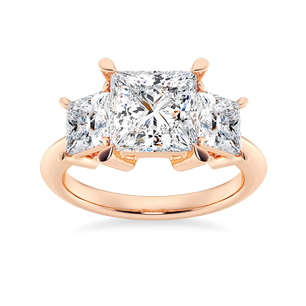 NEW Princess Cut Three Stone Moissanite Engagement Ring sold by MSBLUE Jewelry product image thumbnail 3